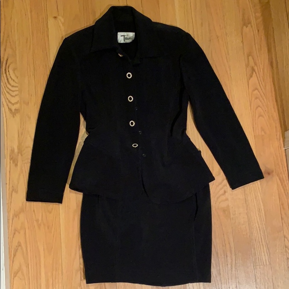 Classic Tadashi Suit w/ Rhinestone & Gold buttons